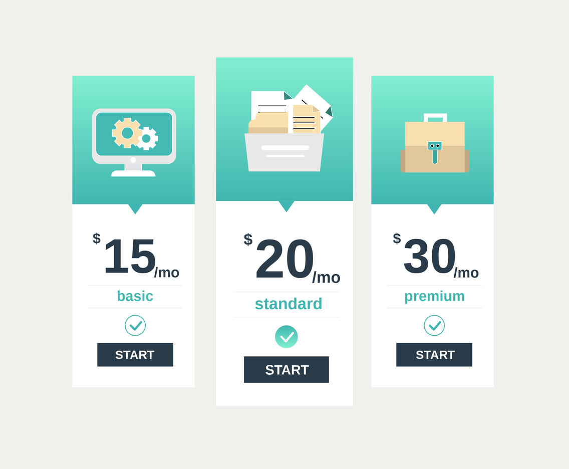 Business Pricing Table Vector