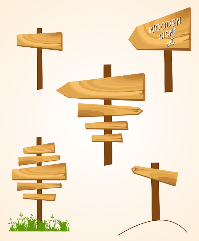 Wooden Sign Vector Pack