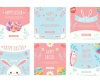 Set of A Sute Templates Social Media Post for Easter Decorated