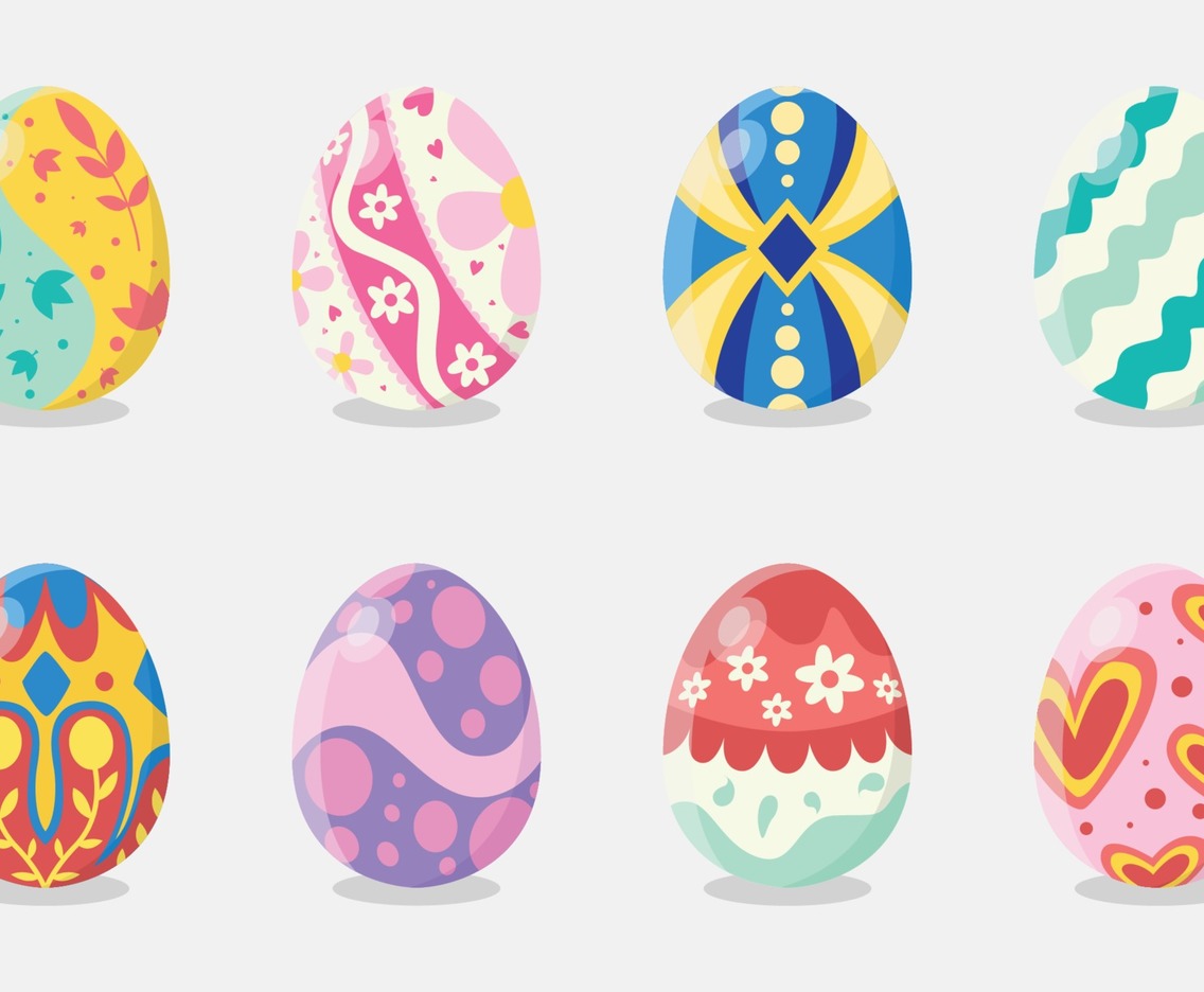 Set of Easter Eggs Decorated