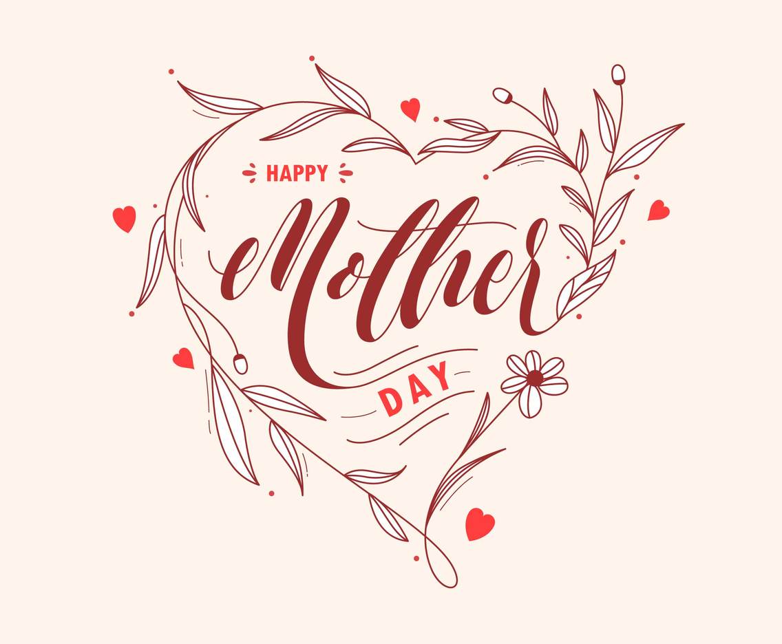 Happy Mother Day greeting with love and flower illustration