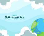 Earth day background with earth and cloud