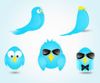 Twitter Bird Cartoon Vectors