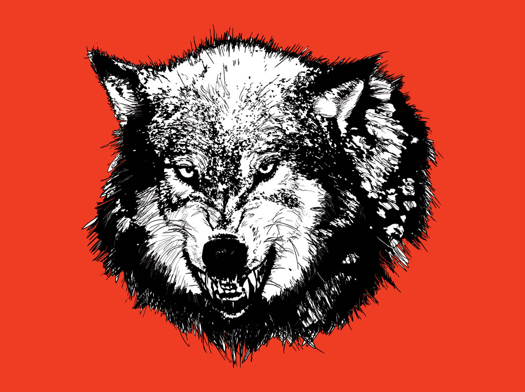 Angry Wolf Head Graphics