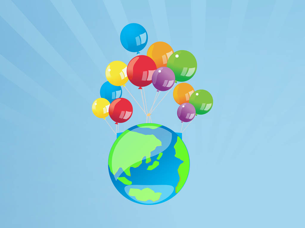 Balloons World Vector