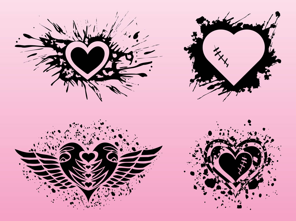 Grunge Hearts Designs