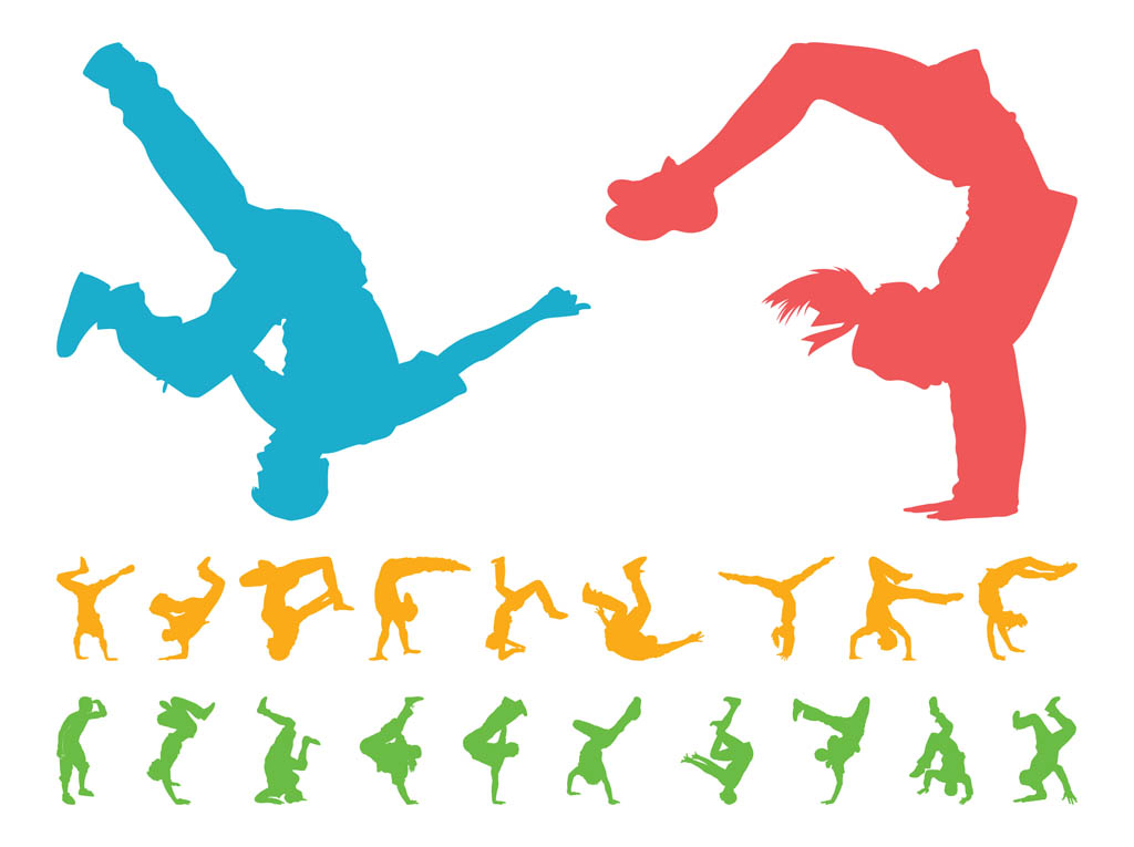 Breakdancers Silhouettes Set