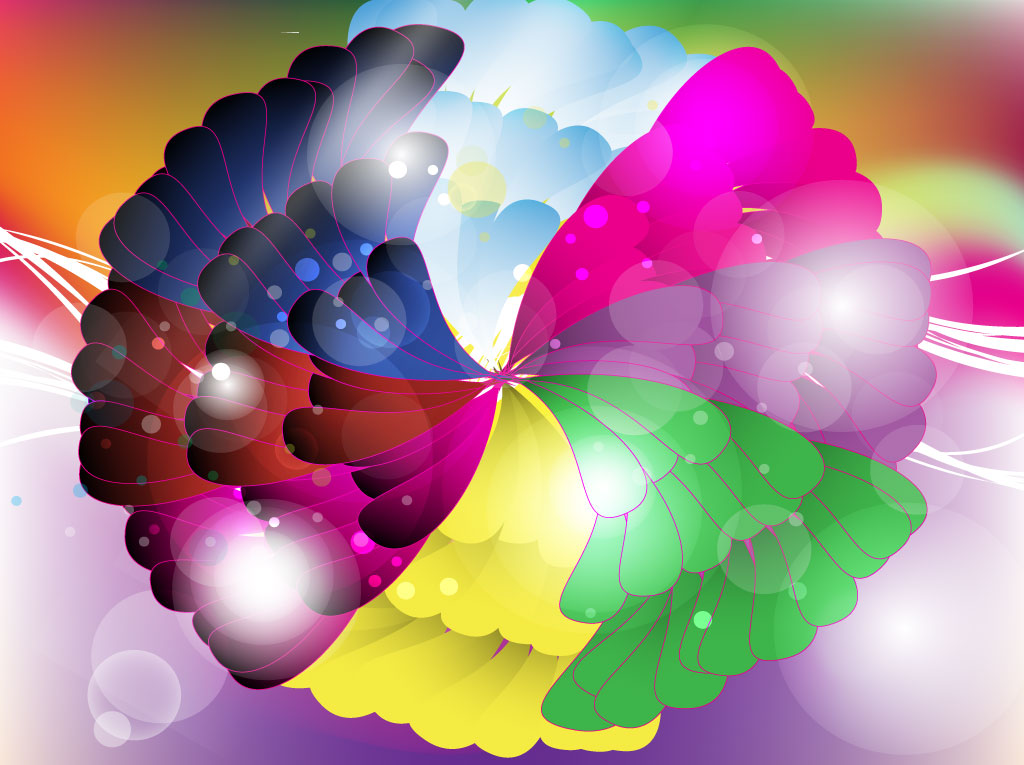 Rainbow Flower Vector Design