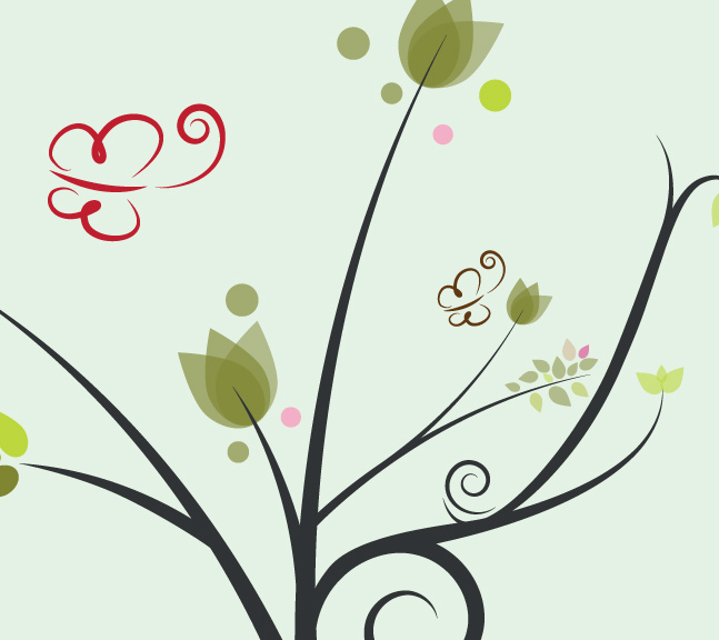 Floral Butterfly Vector Background