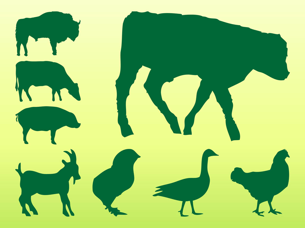Farm Animals Silhouettes