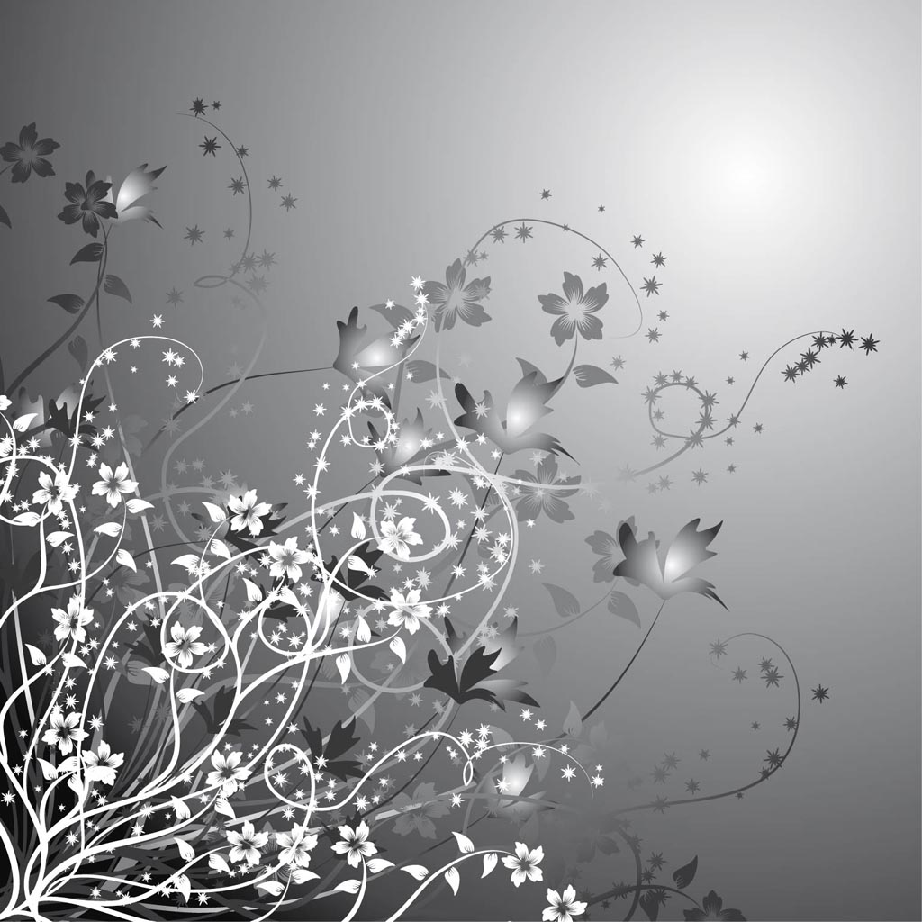 Silver Flowers Vector Art & Graphics | freevector.com
