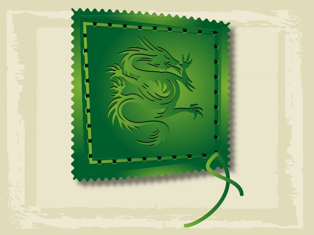 Asian Dragon Stamp