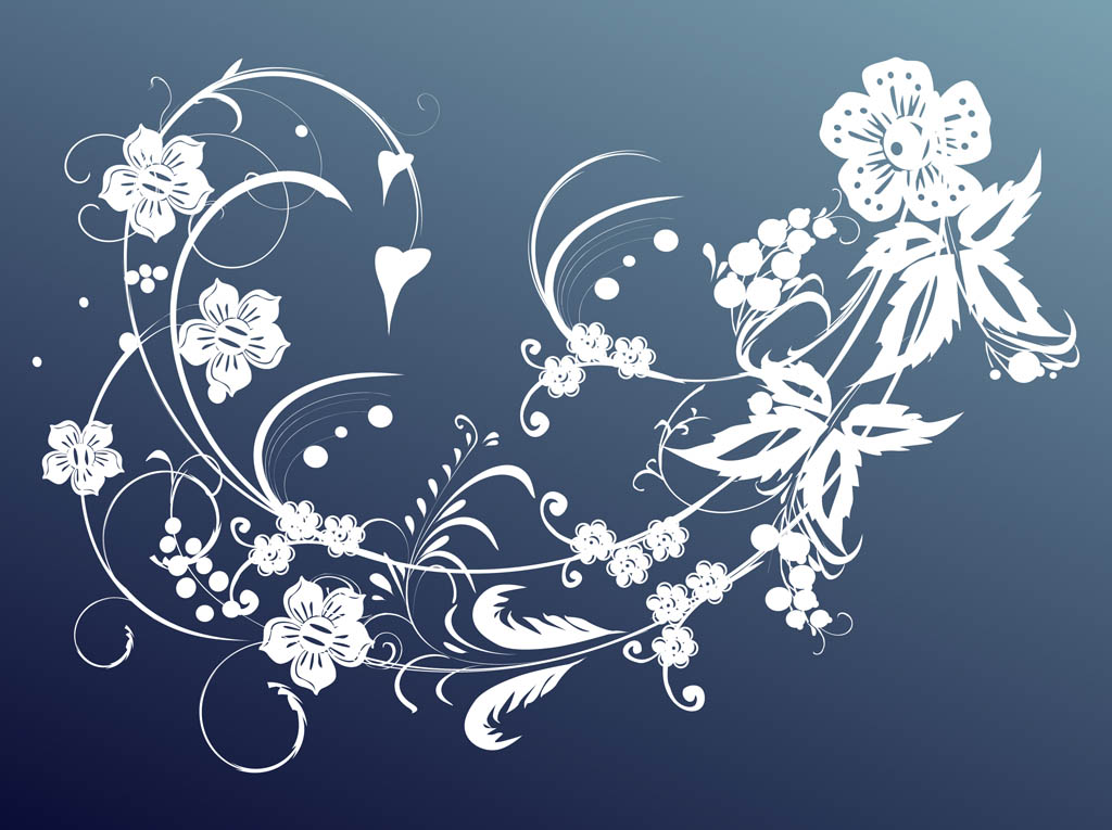 White Floral Scroll