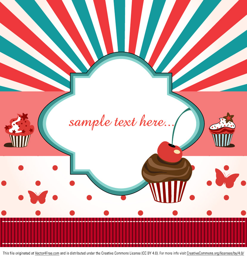 Cup Cake Vector Background