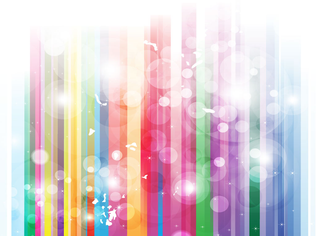 Rainbow Stripes Bubbles Background