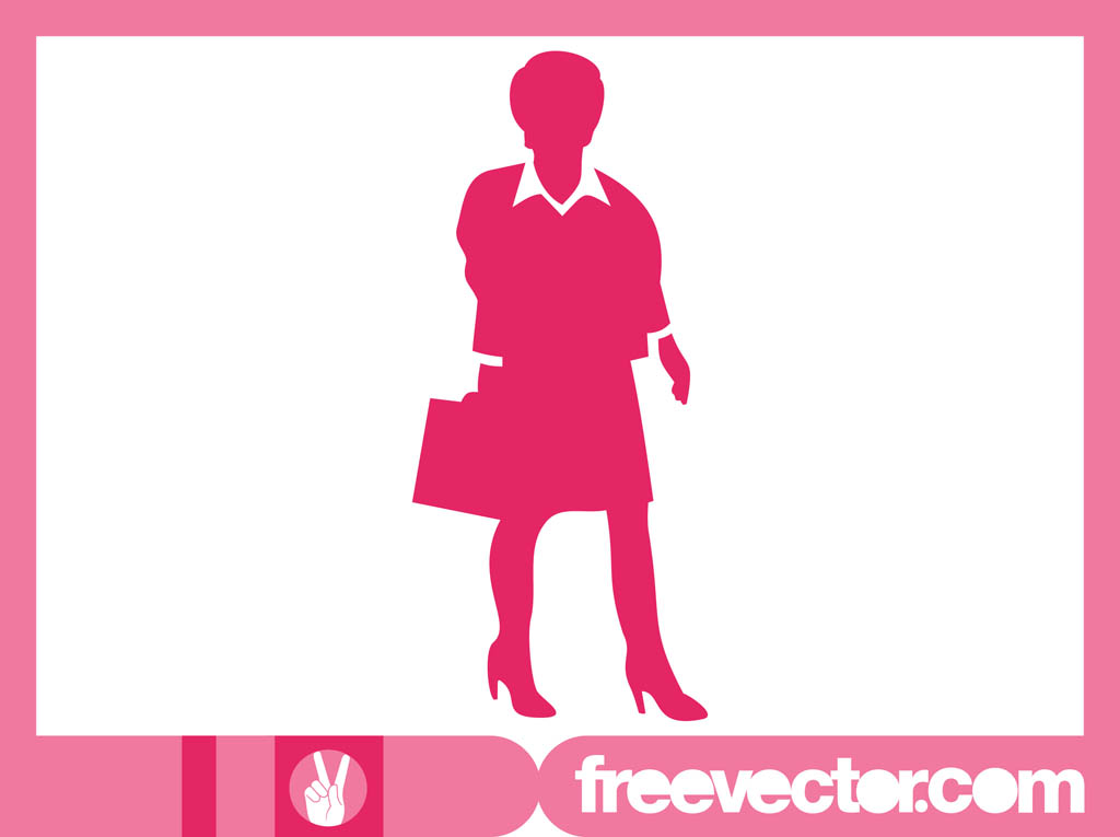 Businesswoman With Briefcase Silhouette