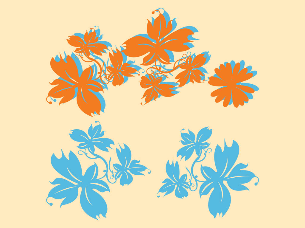 Flower Silhouettes Vector