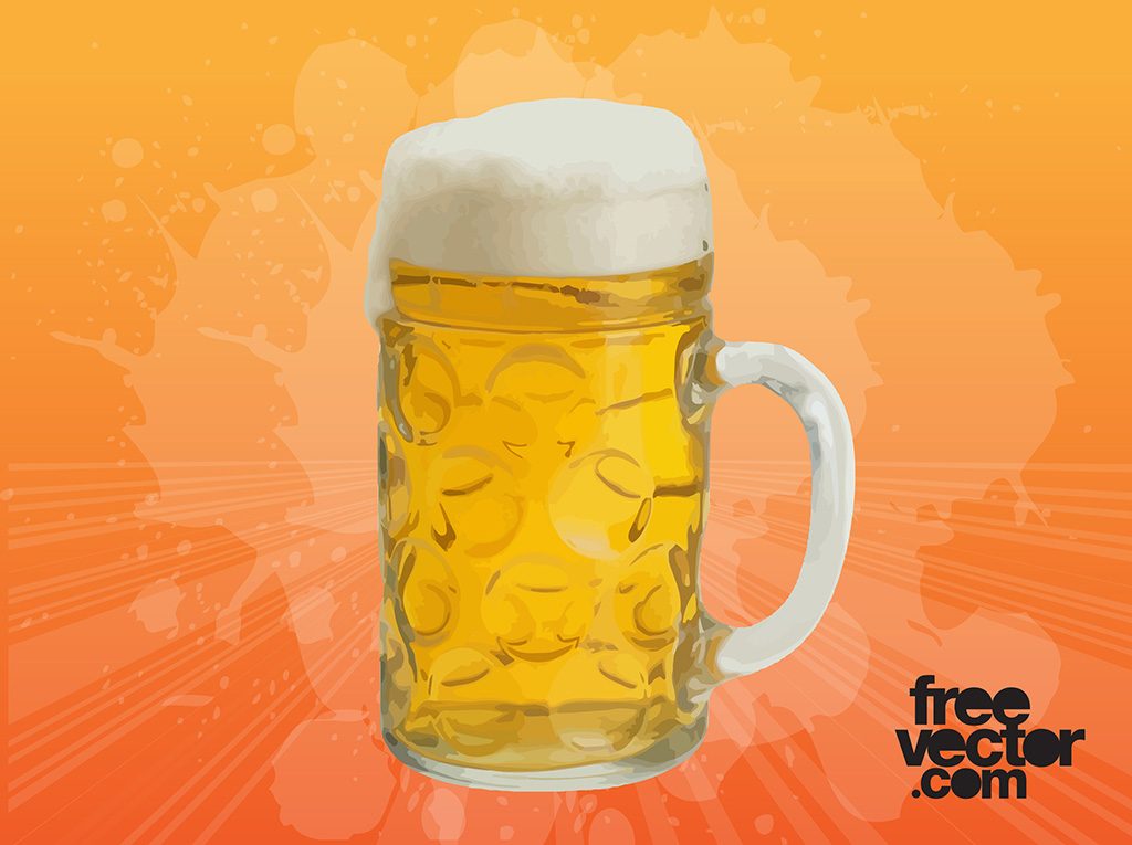 Glass Of Beer Vector Vector Art & Graphics | freevector.com