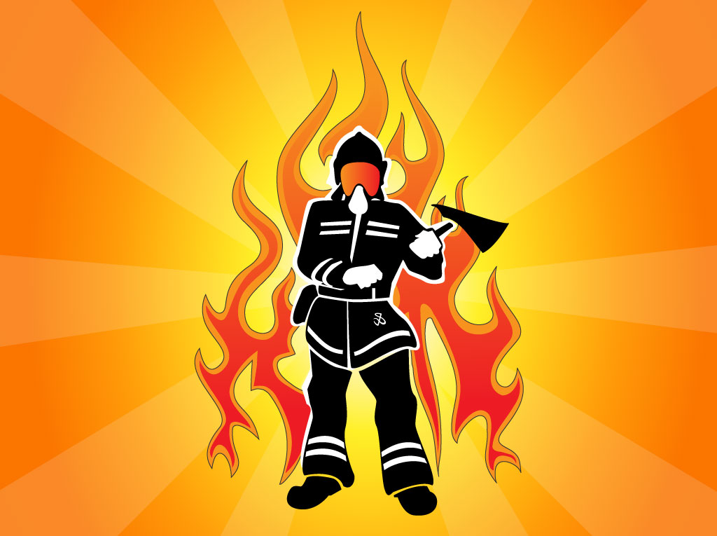 Firefighter Flame Graphic