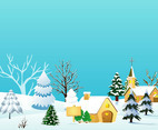 Christmas Village Vector Illustration