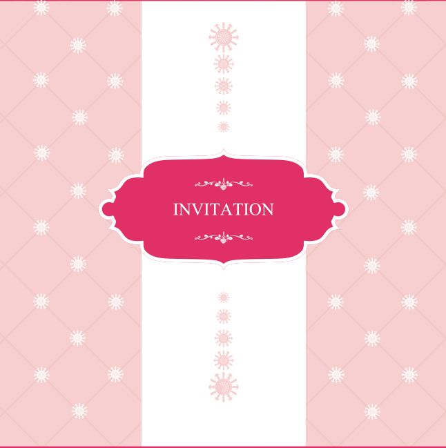 Feminine Pink Invitation Vector