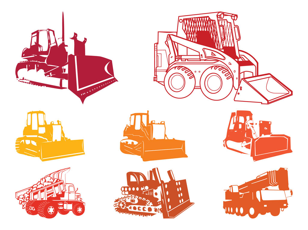 Construction Equipment Silhouettes