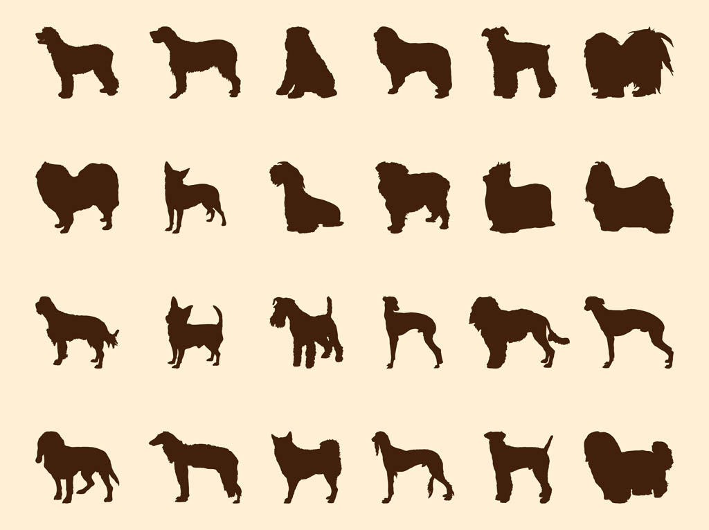 Dogs Silhouette Set