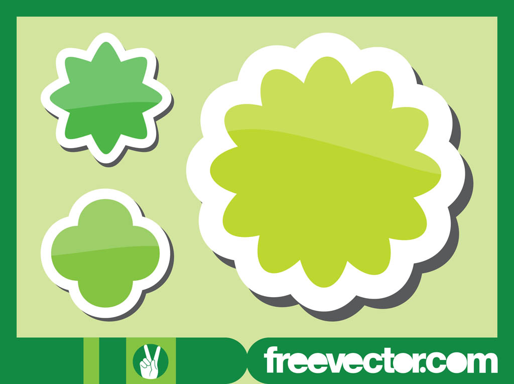 Green Flowers Stickers