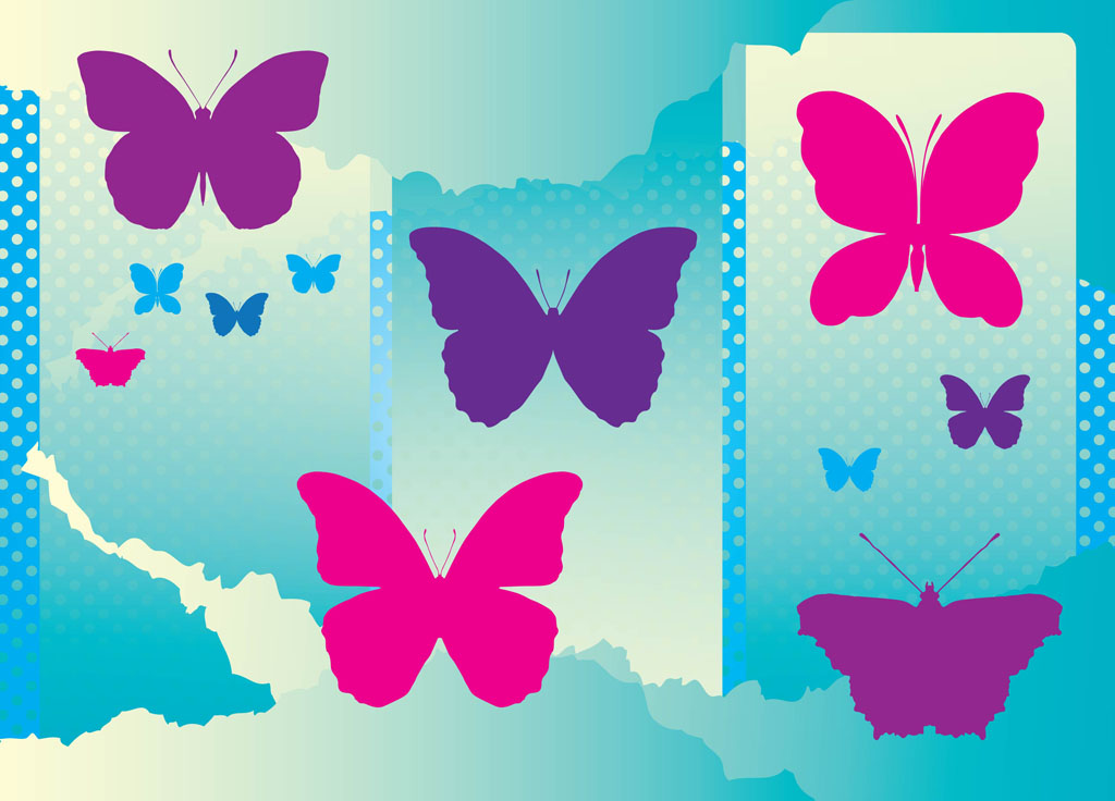 Free Butterflies Silhouettes
