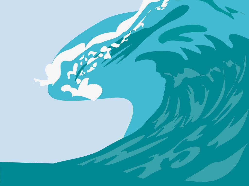 Big Wave Vector Vector Art & Graphics | freevector.com
 Ocean Water Waves Cartoon