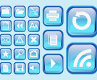 Blue Interface Symbols