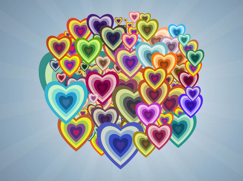 Multicolored Hearts