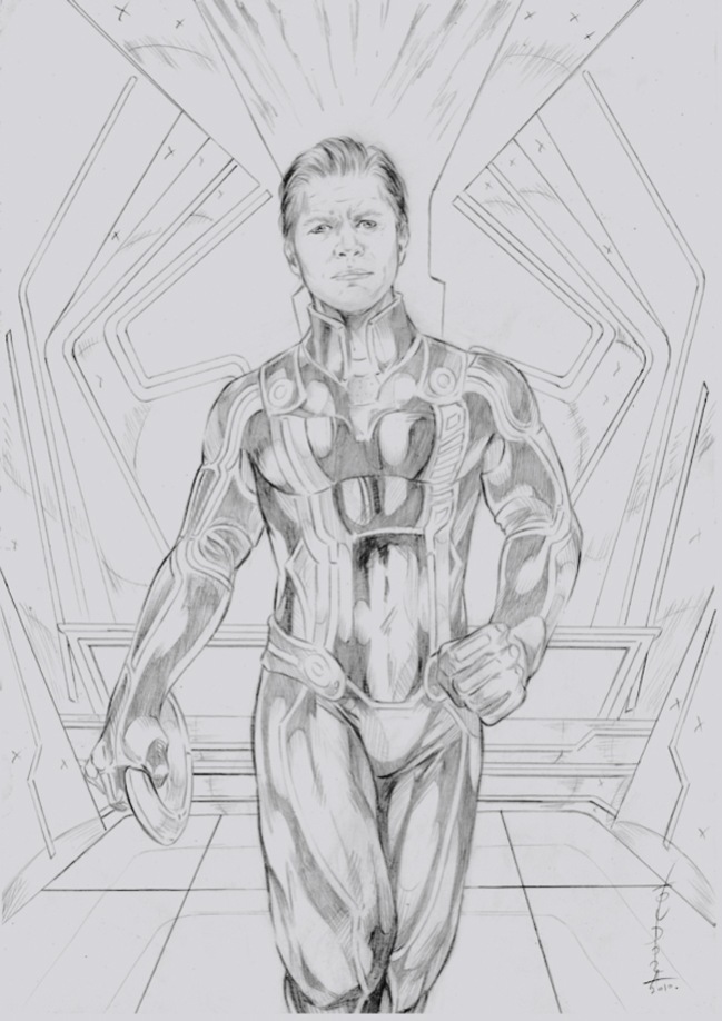 Clu 2.0, played by Jeff Bridges - Illustration by Judit Tondora