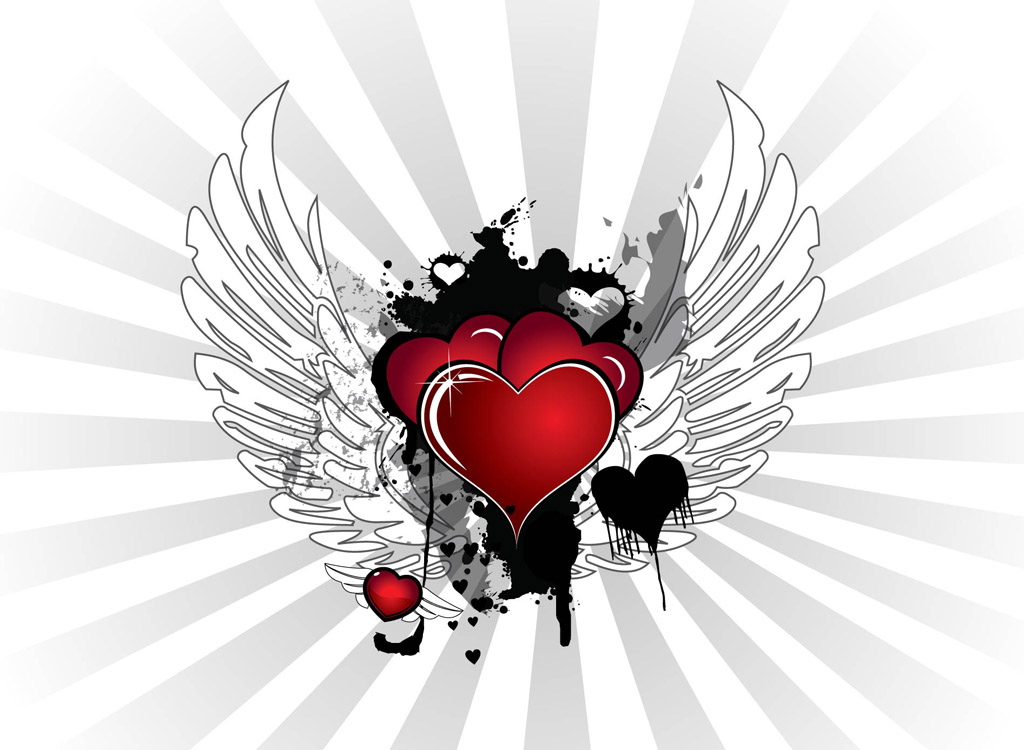 Grunge Valentine Hearts