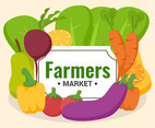cluster of vegetables flyer design farmers market
