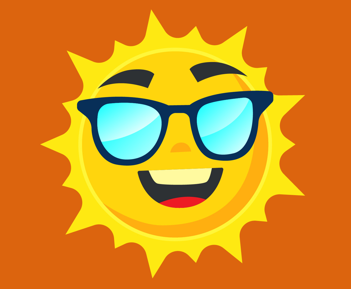 Sun wearing glasses