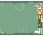 Cute Girl With Easter Egg Basket And Bunny Hat Costum Vector