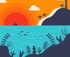 The Ocean and Underwater Vector