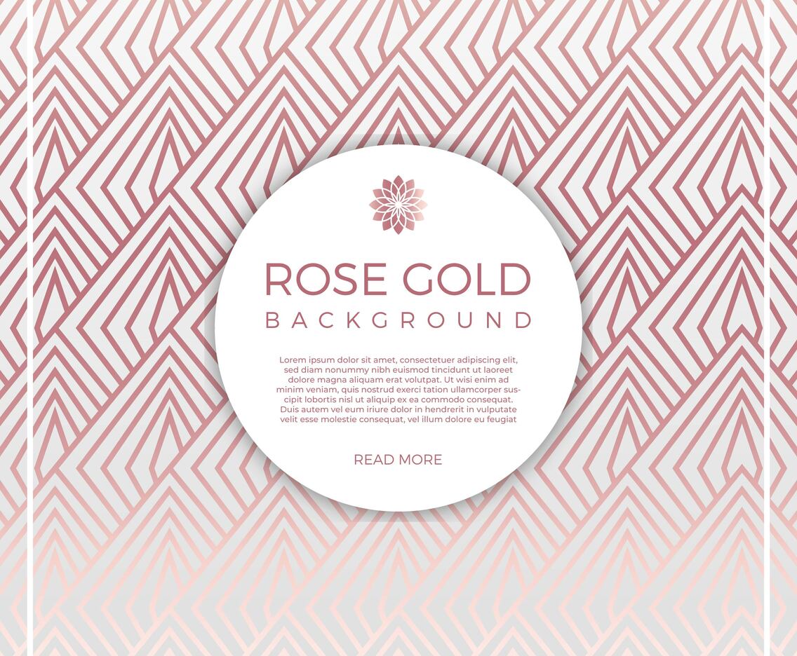 Flat Geometric Rose Gold Vector Background