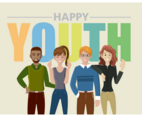 Four Teenagers Happy Youth Greeting