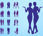 People In Couples Silhouettes