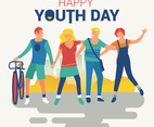 Happy Youth Day Celebration with young Boy and Girl