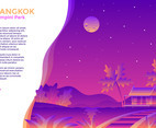 Lumpini Park Bangkok Vector