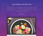 Poke bowl healthy food illustration.