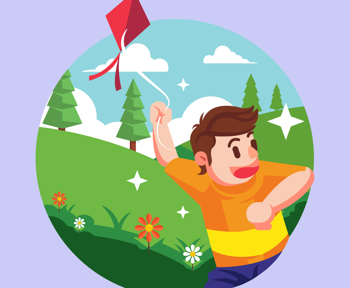 People flying Kite