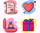 valentines day elements set