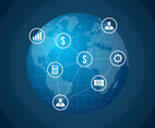 Global Company Network Vector Illustration