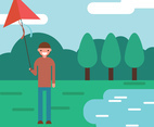 Guy Flying a Kite
