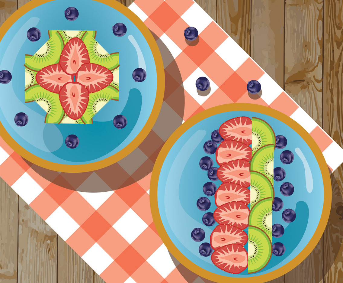 Color Acai Bowl Vector Design