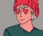 Manga Boy With Heart Eyes